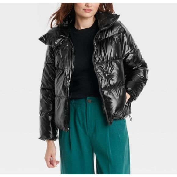 🖤 NWT A New Day Black Short Puffer Jacket M - Picture 1 of 8